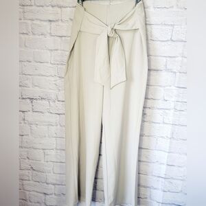 Gypsies & Moondust Beige pants size XL NWT wide leg tie front zip up back